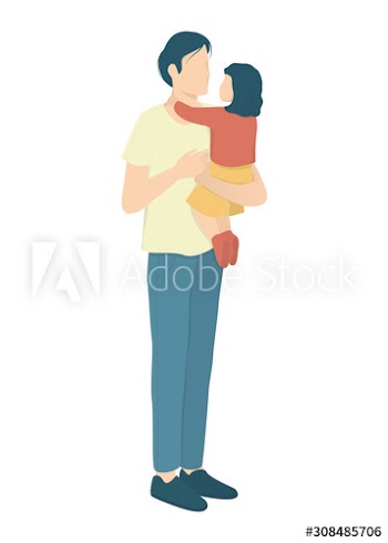 Father spend time with child vector illustration