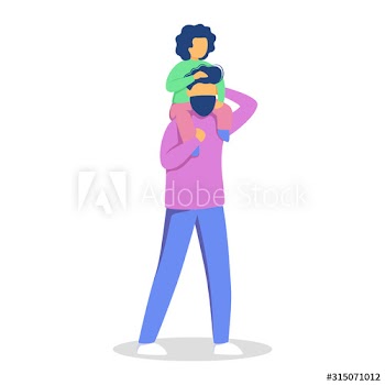Father spend time with child vector illustration
