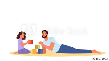 Father spend time with child vector illustration
