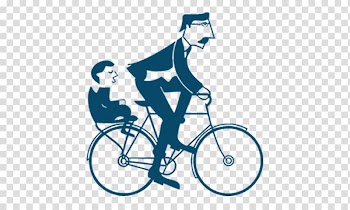 Fathers Day Gift Happiness, Father and son bicycle transparent background PNG clipart