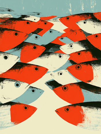 Fauvist Sardines in Retro Style