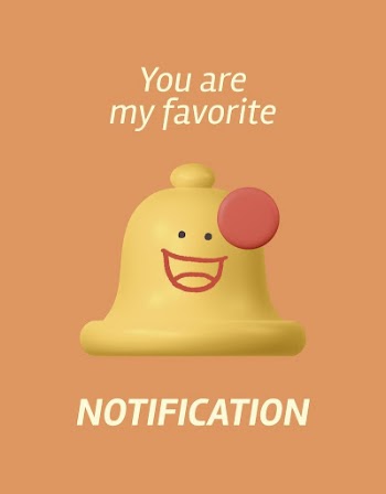 Favorite notification flyer template, 3D | Free PSD Template - rawpixel