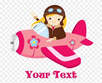 Favorite - Pink Airplane, Girl Pilot With Flowers Greeting Ca
