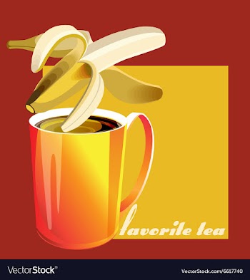 Favorite tea banana vector image