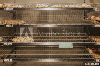 Fear of coronavirus spreading causing empty shelves in the grocery store - BRISTOL, UK, March 30, 2020