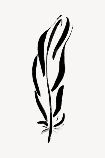 Feather doodle clipart, drawing illustration, | Free Photo - rawpixel