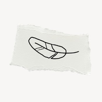 Feather doodle clipart, ripped paper | Free PSD - rawpixel