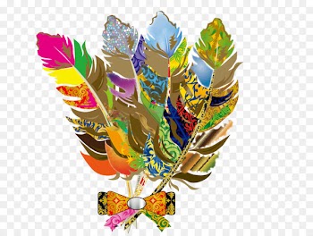 Feather Hand fan - Color feather fan 