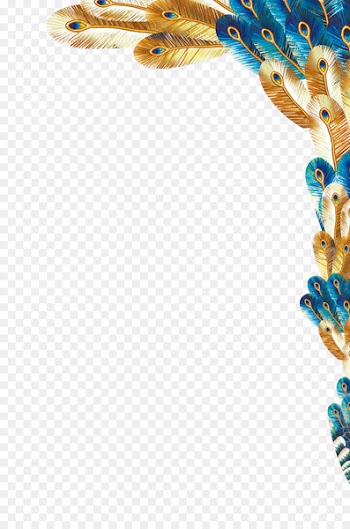 Feather Peafowl Bird Euclidean vector - Golden peacock feather 