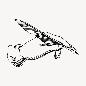 Feather pen clipart, vintage hand | Free Vector - rawpixel