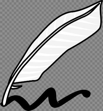 Feather Pen PNG Black And White Transparent Feather Pen Black And ...