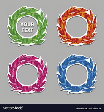  					Feather Wreath Set vector image														