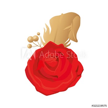 feathers elegant with rose flowers decoration design