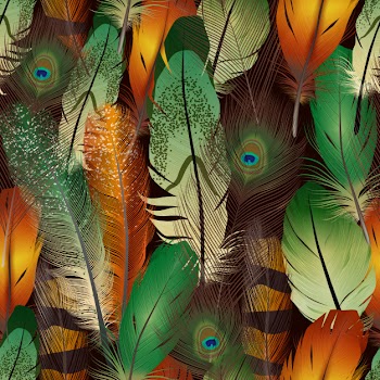 Feathers realistic pattern