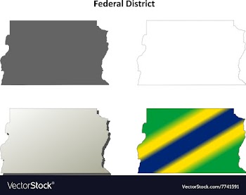 Federal District blank outline map set vector image