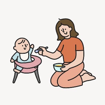 Feeding baby collage element, mother | Free Vector - rawpixel