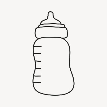 Feeding bottle doodle clipart, baby | Free Vector Illustration - rawpixel
