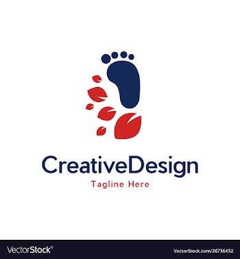 Feet leaf naturally creative logo vector image