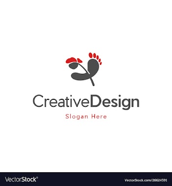 Feet message flower logo design vector image