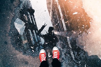 Feet & Puddle Reflection