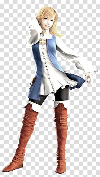 Female anime character wearing brown boots transparent background PNG clipart