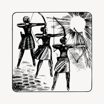 Female archery clipart, vintage sport | Free Vector - rawpixel