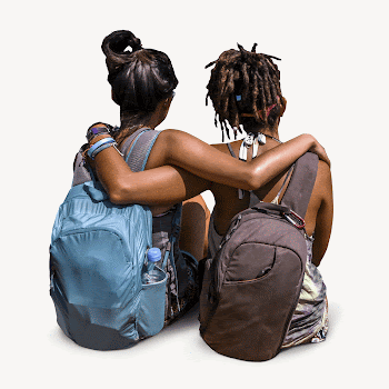 Female backpackers collage element, isolated | Free Photo - rawpixel