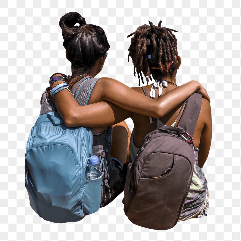 Female backpackers png sticker, transparent | Free PNG - rawpixel