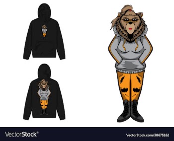 female bear fashionista character with attractive