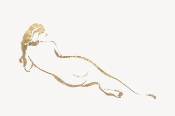Female body collage element, gold | Free Photo - rawpixel