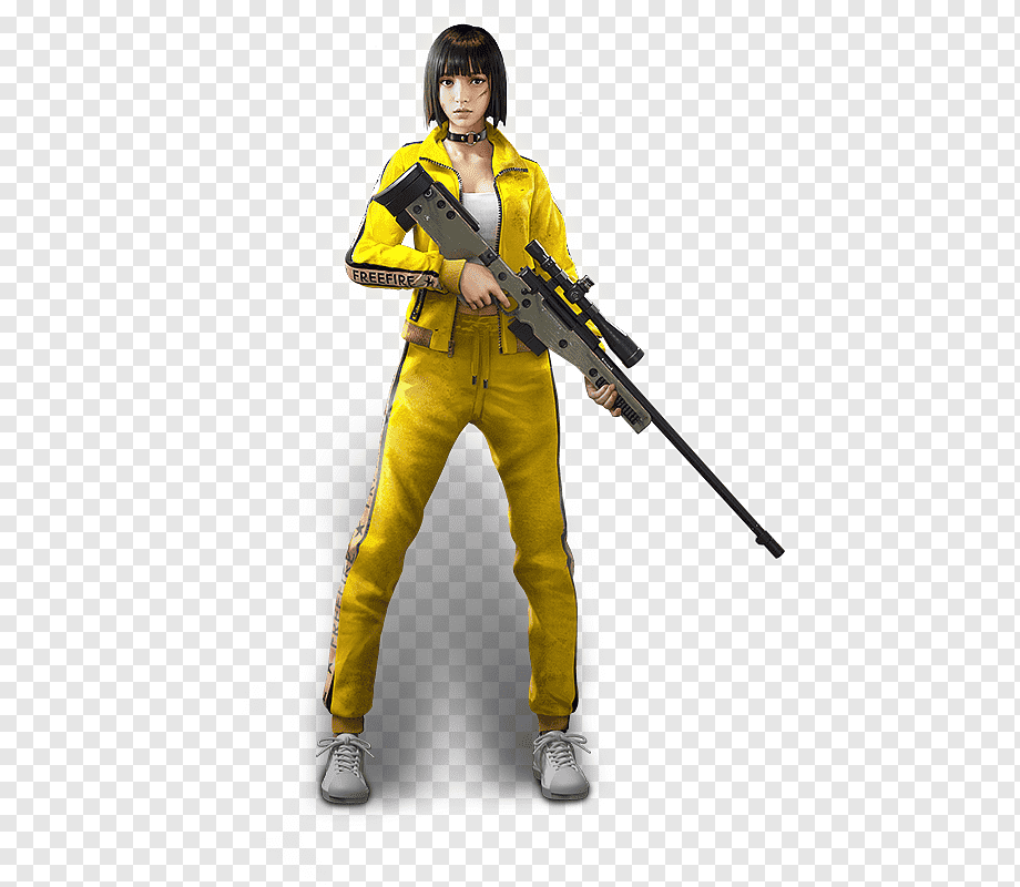 female character holding sniper, Free Fire, Battlegrounds PlayerUnknown's Battlegrounds Garena Free Fire Video game, english training, game, battle Royale Game, video png