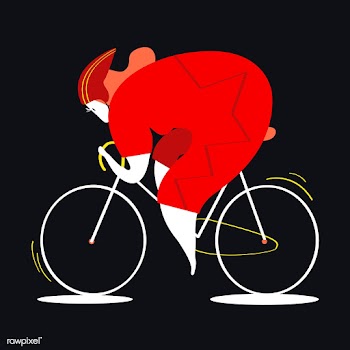 Female character riding bicycle illustration | Free stock vector - 456581