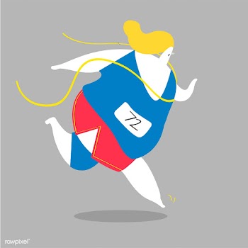 Female character running in the tracks illust.. | Free stock vector - 456563