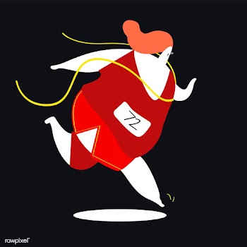 Female character running in the tracks illust.. | Free stock vector - 456593