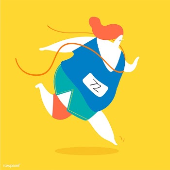 Female character running in the tracks illust.. | Free stock vector - 456622