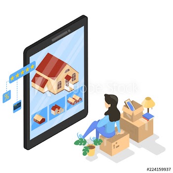 Female character sitting and looking at the house