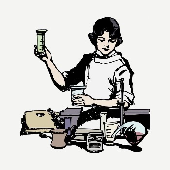 Female chemist drawing, vintage illustration | Free PSD - rawpixel