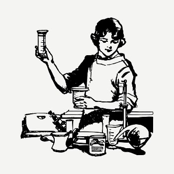 Female chemist drawing, vintage illustration | Free PSD - rawpixel