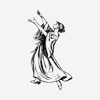 Female dancer drawing, vintage illustration | Free PSD - rawpixel