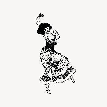 Female dancer drawing, vintage illustration | Free Vector Illustration - rawpixel