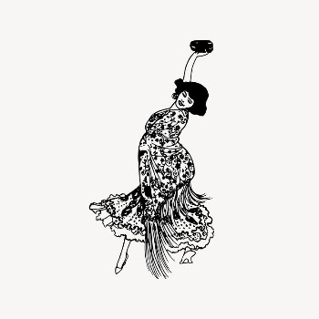 Female dancer drawing, vintage illustration | Free Vector Illustration - rawpixel