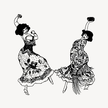 Female dancers drawing, vintage illustration | Free Vector Illustration - rawpixel