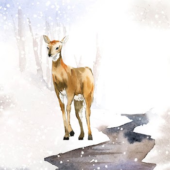 Female deer painted by watercolor vector | Free stock vector - 489588
