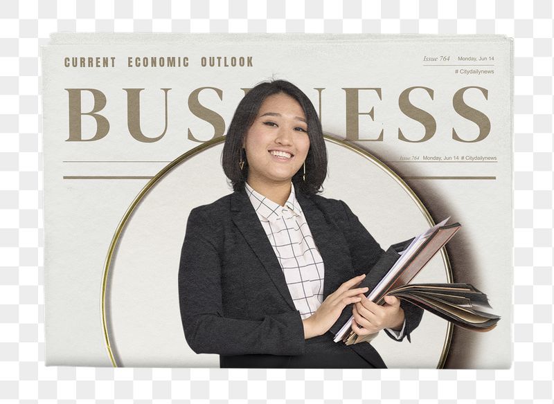 Female economist png newspaper sticker, | Free PNG - rawpixel