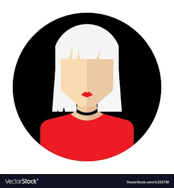 Female face avatar round flat icon with women vector image