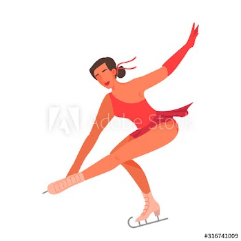 Female figure skater performing a program