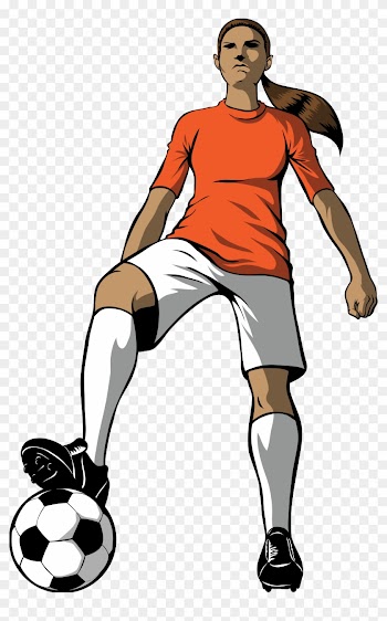 Female Footballer Cliparts - Girl Soccer Player Cartoon