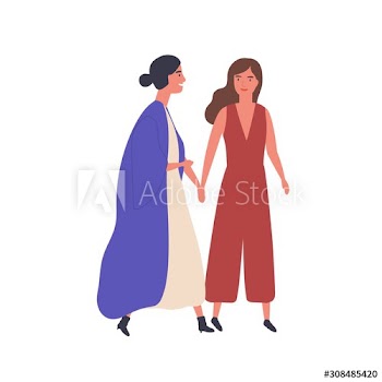 Female friendship flat vector illustration