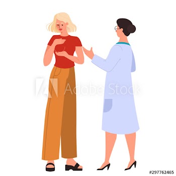 Female get consulted about a breast cancer