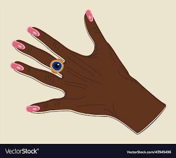 female hand with ring